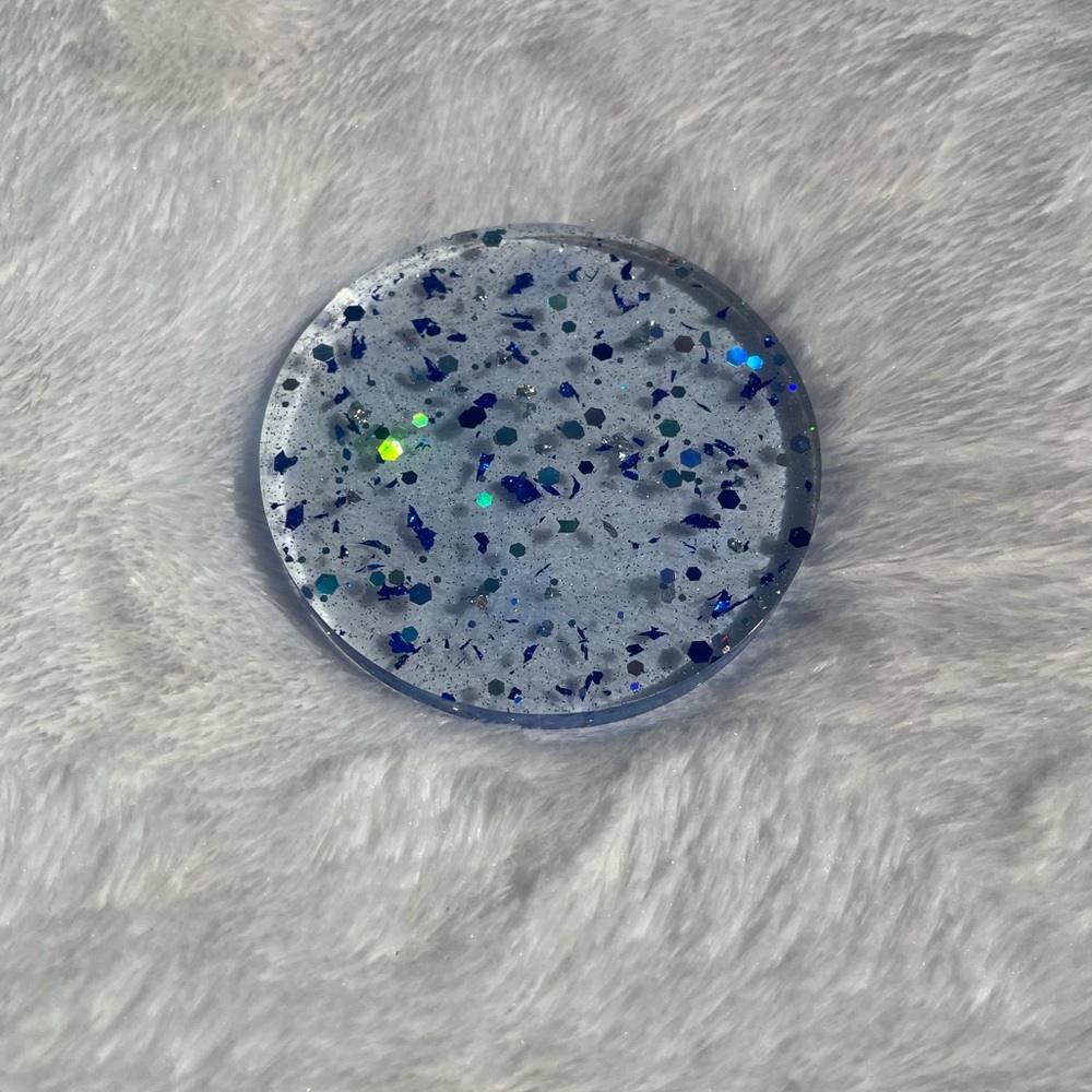 Blue Glitter Coaster